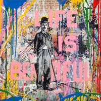 Mr. Brainwash Charlie Chaplin Signed Mixed Media - Sold for $7,500 on 02-06-2021 (Lot 477).jpg